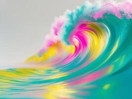 Dynamic fluid waves in vibrant colors create a mesmerizing abstract visual experience photo