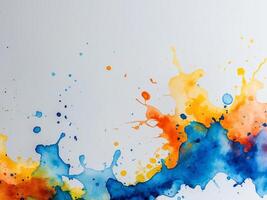Colorful watercolor splash background with vibrant hues creating dynamic visual appealColorful watercolor splash background with vibrant hues creating dynamic visual appeal. photo