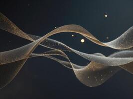 Abstract Golden Fluid Line with Sparkles on Dark Background for Creative Design Projects photo