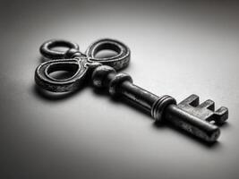 Vintage metal key with an antiquated charm symbolizing mystery security and access photo