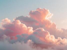 Soft pink and orange clouds illuminated by sunlightSoft pink and orange clouds illuminated by sunlight. photo