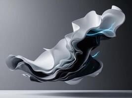 Creative abstract representations integrating technology with fluid designs photo