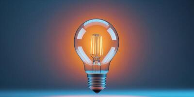 Light bulb shining with colorful background representing creativity and innovation photo