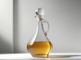 Jug of apple cider vinegar in a clear glass decanterJug of apple cider vinegar in a clear glass decanter. photo