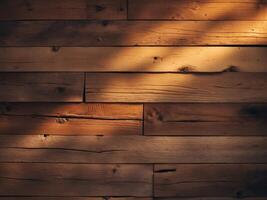 Rustic Wooden Planks Background with Warm Ambient Lighting photo
