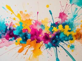 Vibrant watercolor splash background bursting with color and creativity across a canvas photo