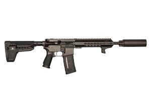 Hunting self-loading carbine black, isolated on a white background. photo