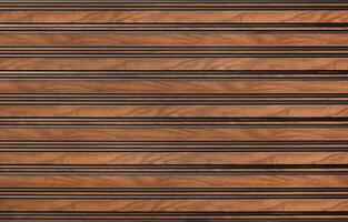 Smooth horizontal oak planks in the interior of the wall with a pronounced grain pattern. photo