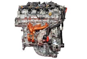 The design of the Maserati internal combustion engine of a modern car at the stand. 05.30.2023. Kyiv. Ukraine. photo