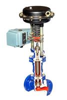 Pressure reducing valve to reduce and regulate high inlet pressure to lower outlet pressure. Internal components and design. photo