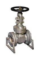 Metal valve with large diameter check valve. Isolated on a white background. photo