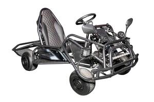 Dynamic racing go-kart for speed enthusiasts, showcase of performance and thrill, lightweight and agile, motorsport adventure concept. Isolated on white background. photo