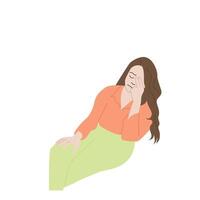 Woman stressed headache Mental Health Illustration vector