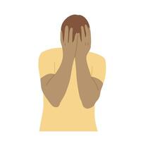 Man cover his face Mental Health Illustration vector