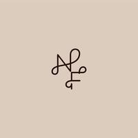 wedding typography monogram luxurious organic style and elegant concept NF dynamic line initial letter vector