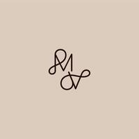 wedding typography monogram luxurious organic style and elegant concept MV dynamic line initial letter vector