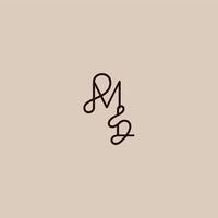 wedding typography monogram luxurious organic style and elegant concept ML dynamic line initial letter vector