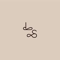 wedding typography monogram luxurious organic style and elegant concept LS dynamic line initial letter vector