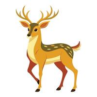 A deer is staring with a magical gaze. vector