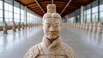 High resolution image of Terracotta Army statue in Xian, showcasing ancient craftsmanship photo