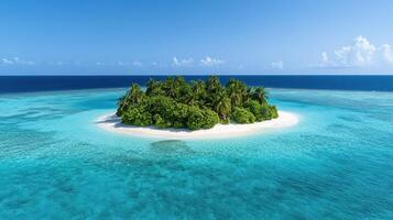 serene tropical island surrounded by clear blue waters and lush greenery photo