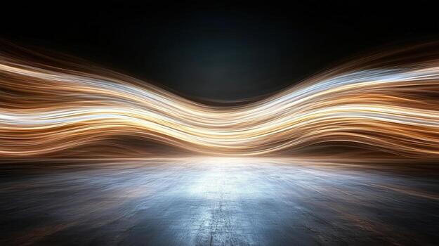 Dynamic abstract light waves creating sense of motion and energy photo