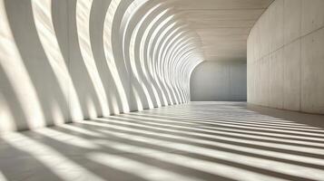 Sleek architectural design with light and shadow creating dynamic patterns photo
