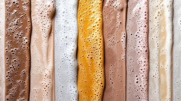 Rich foam textures in various colors create visually appealing pattern photo