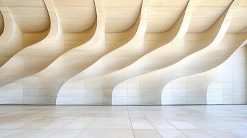 Sleek architectural design with flowing curves and smooth surfaces photo