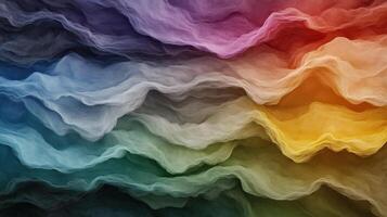 Vibrant abstract waves in colorful hues create mesmerizing visual effect photo