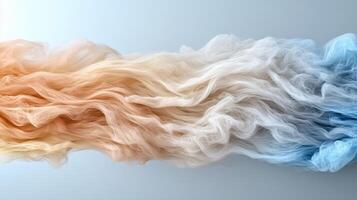 Flowing abstract smoke patterns in warm and cool tones create serene atmosphere photo