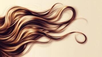 Flowing strands of golden hair showcasing rich texture and movement photo