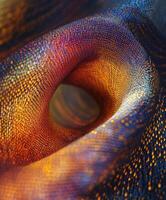 Colorful textile swirl showcases vibrant patterns with rich textures photo