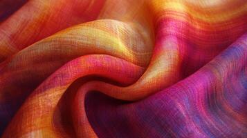 Vibrant fabric showcasing a blend of colors in a soft texture photo