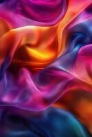 Colorful abstract fabric texture with flowing patterns and gradients photo