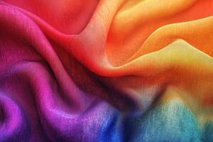 Vibrant silk fabric draped gracefully in rich colors and textures photo