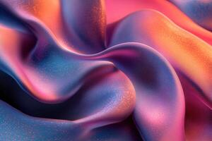 Colorful draping fabric cascades with rich texture and vibrant hues photo