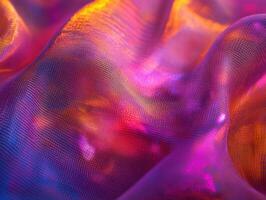 Colorful fabric textures creating a vibrant visual display in soft light photo