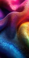 Vibrant fabric in various colors showcasing a silky texture under light photo