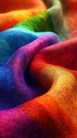 Vibrant multicolored fabric showcasing rich textures and patterns photo