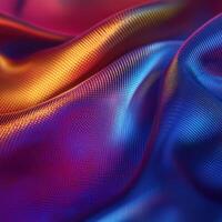 Vibrant silk fabric showcasing rich colors in abstract patterns photo