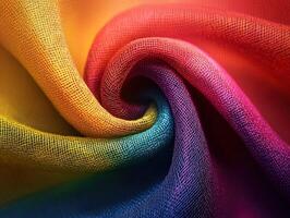 Colorful fabric swirl showcasing vibrant hues and textures photo
