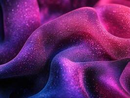 Vibrant fabric waves showcasing purple and pink hues with shimmering texture photo