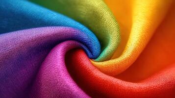 Colorful fabric showcasing a vibrant spectrum in swirling pattern photo