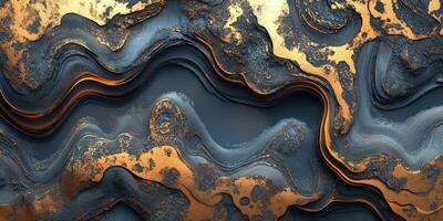 Blue and gold swirl in an abstract masterpiece of modern design photo