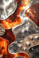 Vibrant, textured metal art in abstract design photo