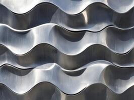 Wavy metallic structure showcases modern architectural design details photo