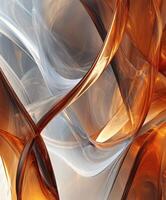 Abstract swirls of orange and silver creating a dynamic visual experience photo