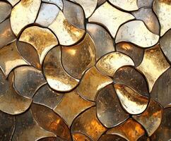 Decorative metallic pattern reflecting light in an artistic design photo