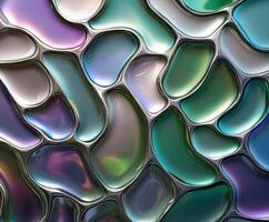 Colorful abstract design featuring smooth, shiny shapes in vibrant hues photo